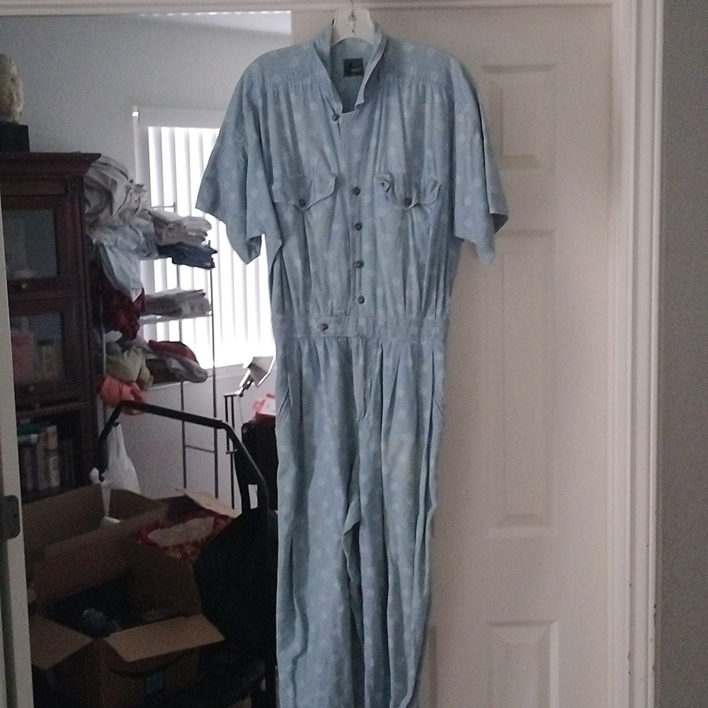 80s Vintage Denim Romper LizWear by Liz Claiborne.